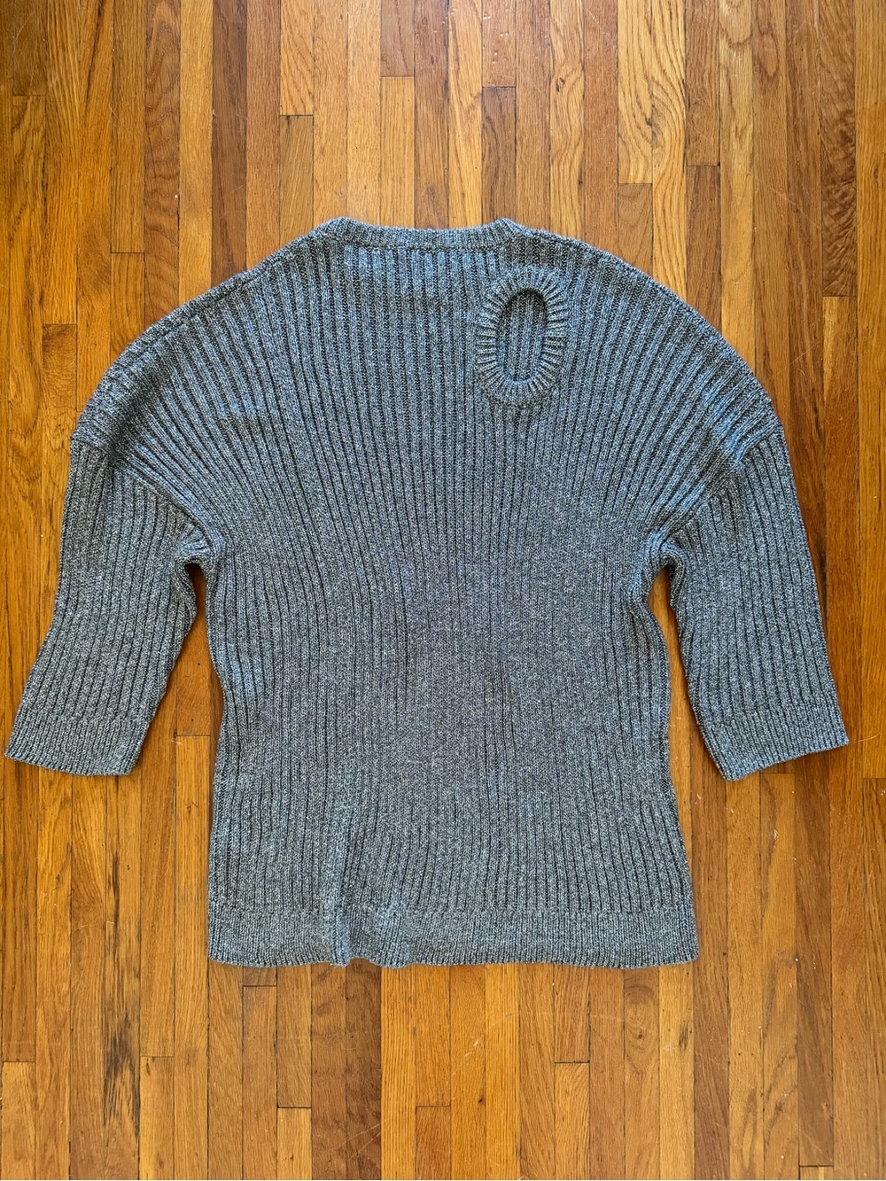 Raf Simons metallic Silver Ribbed Oversized Sweater or  Dress